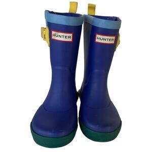 Hunter Kids Blue and Green Rain Boots